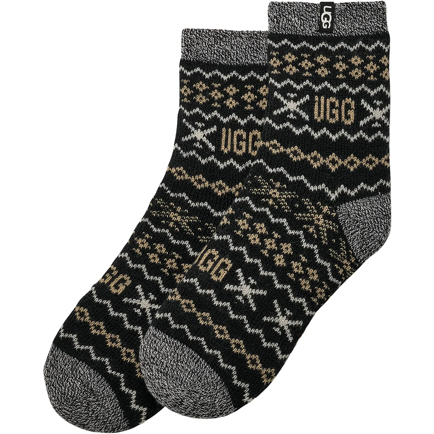 WOMEN'S UGG CRESSIDA COZY QUARTER SOCKS | BLACK MULTI - Image 2