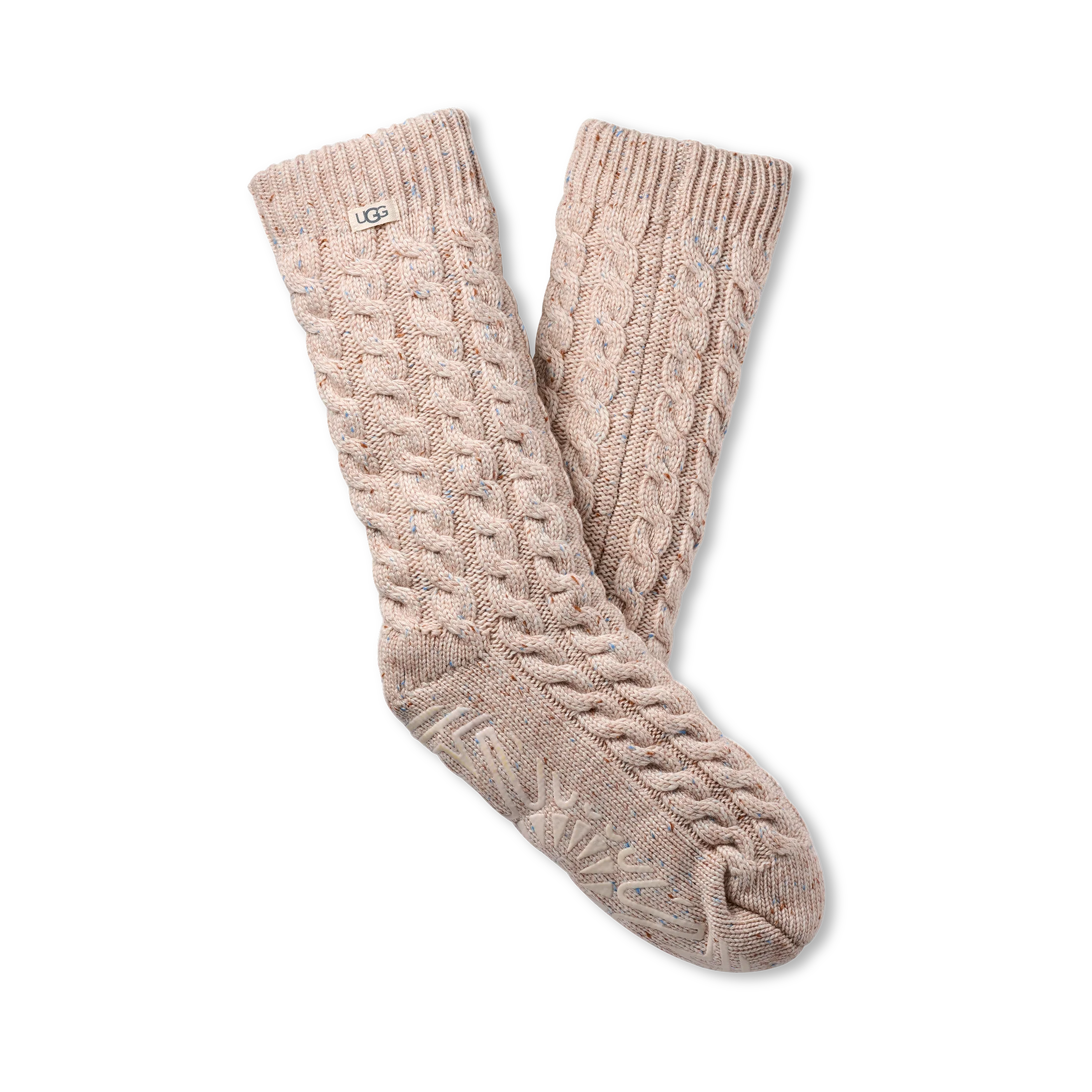 WOMEN'S UGG ELOWYN CABLE KNIT FLEECE LINED SOCKS | CREAM CONFETTI