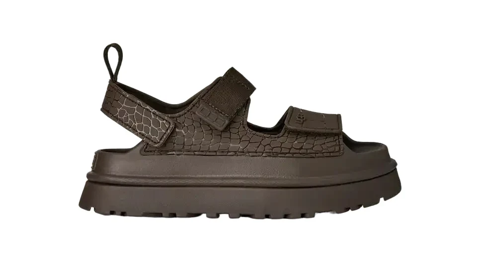 WOMEN'S UGG GOLDENGLOW EMBOSSED SANDAL | DENSE SMOKE