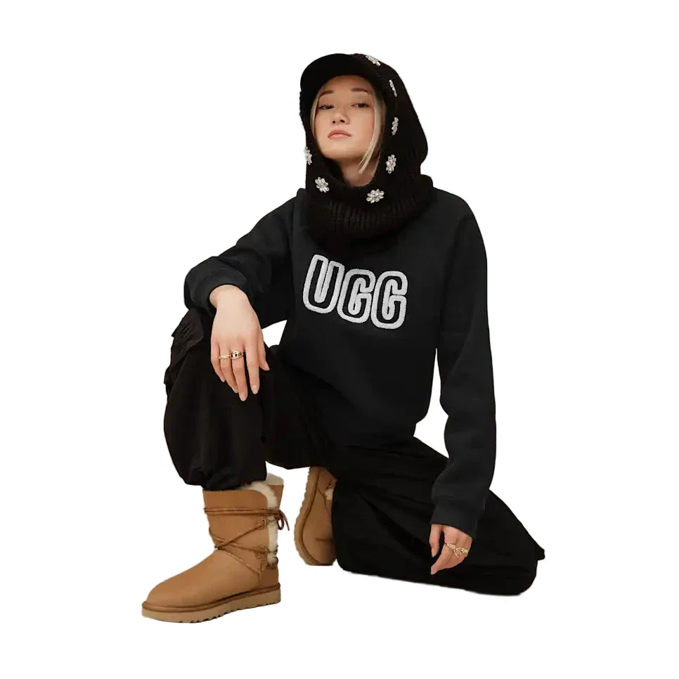 WOMEN'S UGG LOGO CREWNECK | BLACK - Image 3