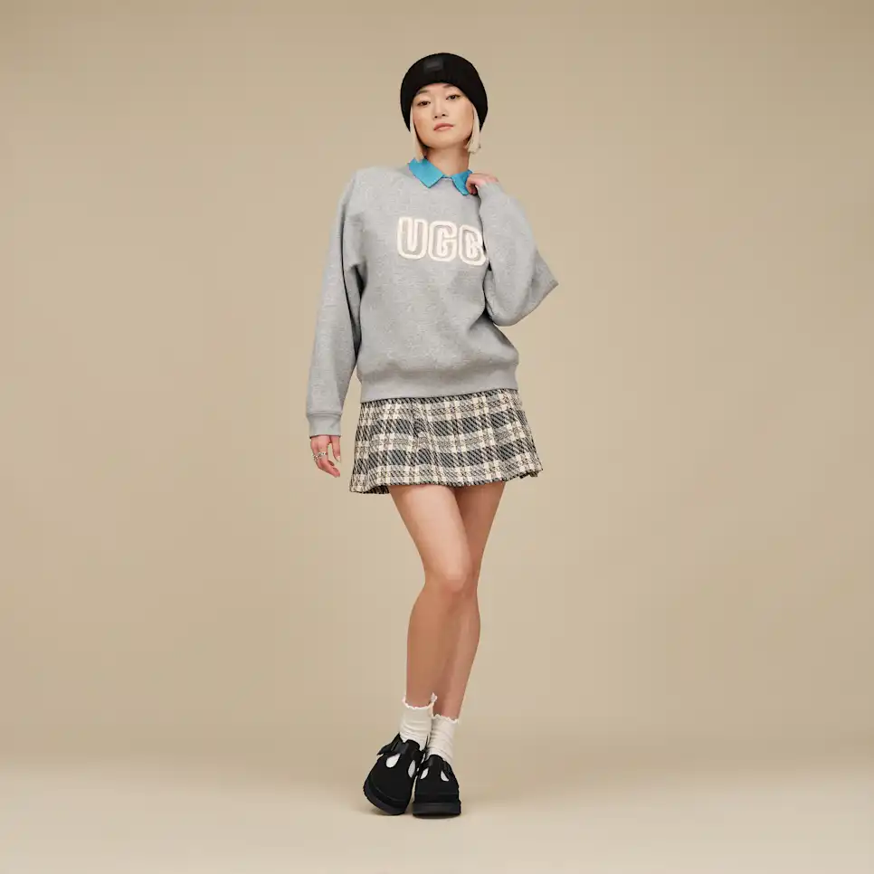 WOMEN'S UGG LOGO CREWNECK | GREY HEATHER - Image 7