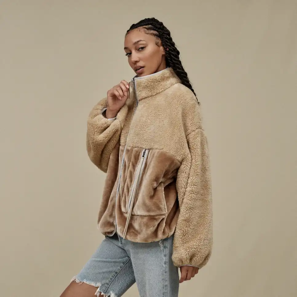 WOMEN'S UGG MARLENE SHERPA JACKET II | SANDSTONE | ICE JAM - Image 6
