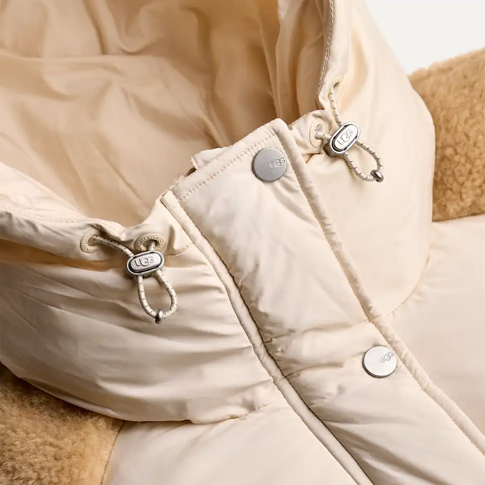 WOMEN'S UGG MYKAH UGGBRAID PUFFER JACKET | CREAM | SAND - Image 6
