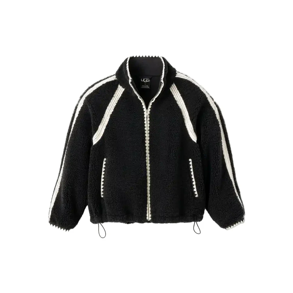 WOMEN'S UGG NIKIA CROCHET UGGFLUFF JACKET | BLACK