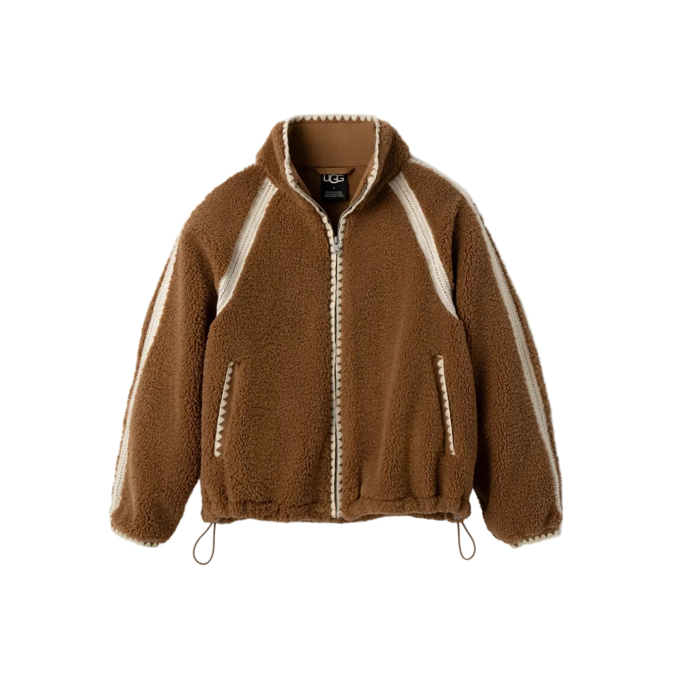 WOMEN'S UGG NIKIA CROCHET UGGFLUFF JACKET | CHESTNUT