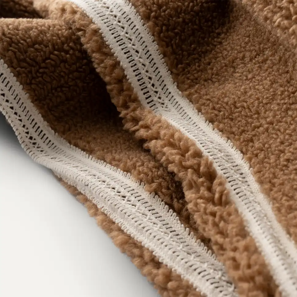 WOMEN'S UGG NIKIA CROCHET UGGFLUFF JACKET | CHESTNUT - Image 3