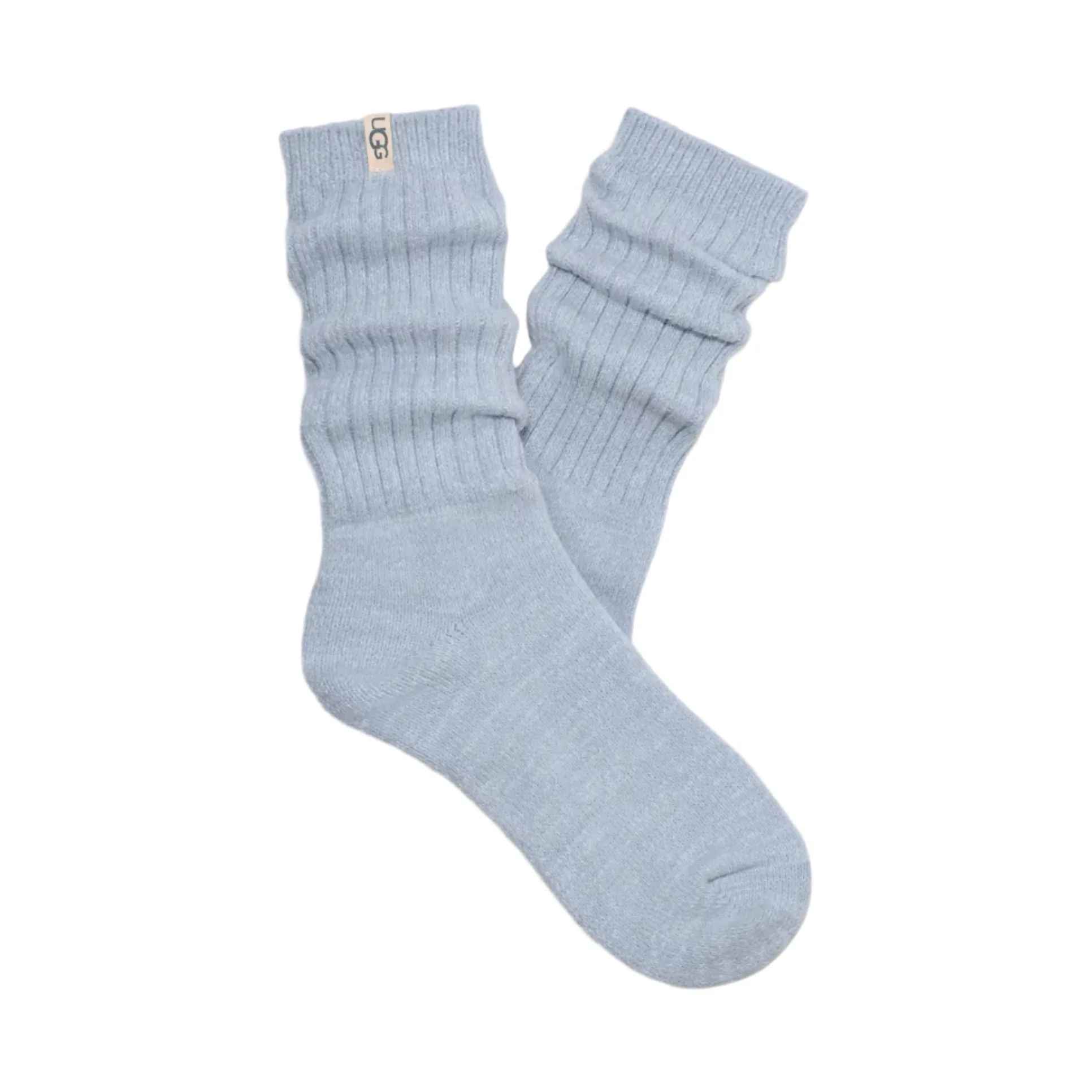 WOMEN'S UGG RIB KNIT SLOUCHY CREW SOCK | ICELANDIC BLUE - Image 2
