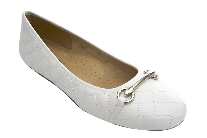 WOMEN'S VANELI STACY BALLET FLAT | WHITE QUILTED NAPPA - Image 4
