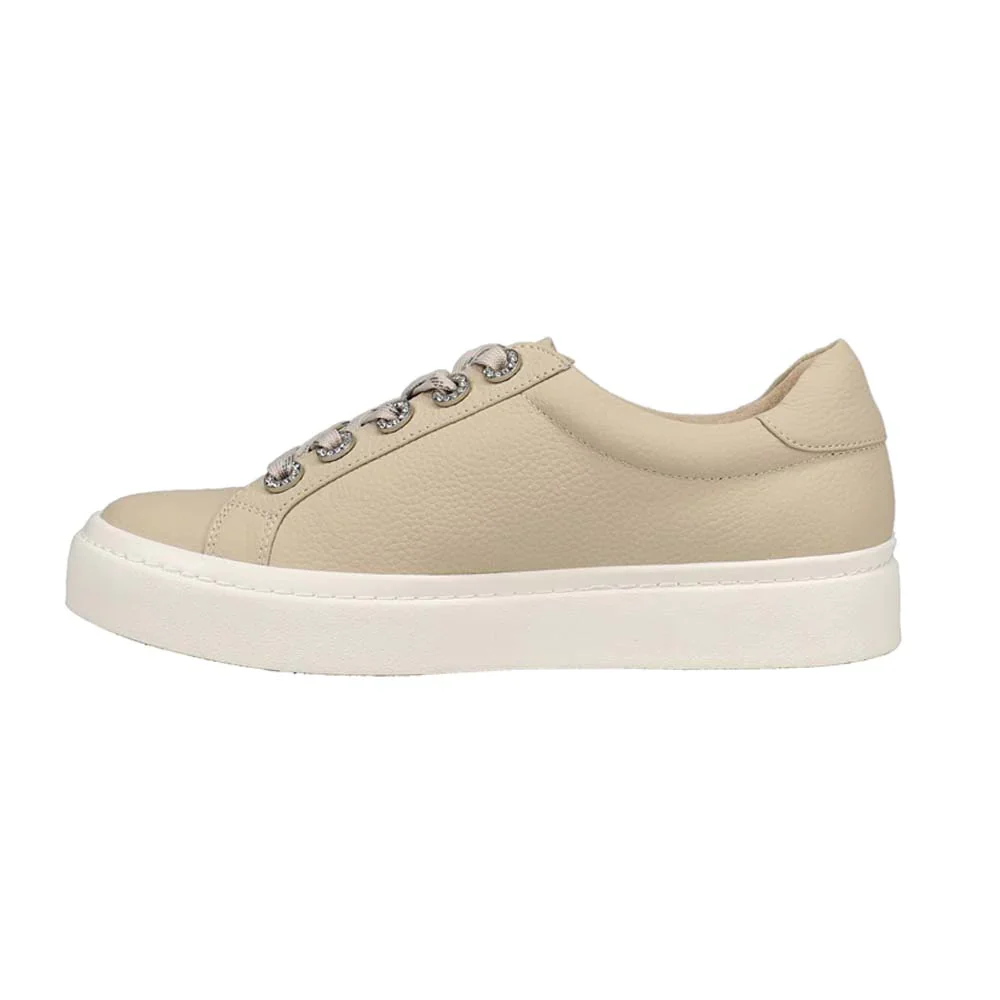 WOMEN'S VANELI YSENIA LACE UP SNEAKER | CREAM MILLED CALF - Image 2