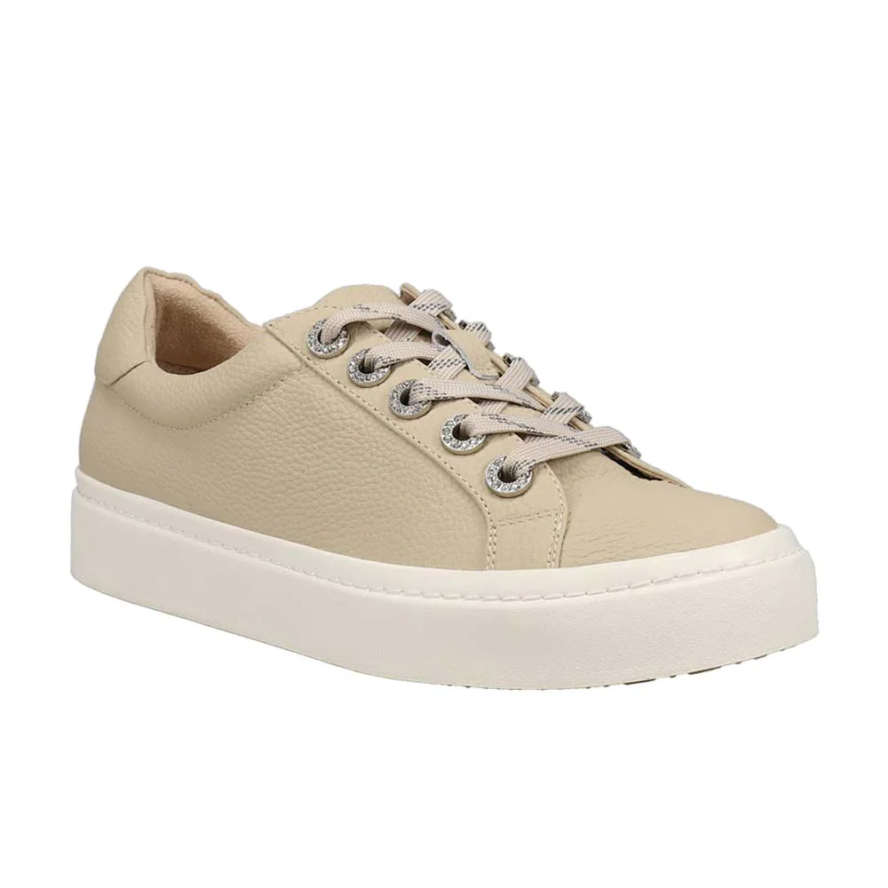 WOMEN'S VANELI YSENIA LACE UP SNEAKER | CREAM MILLED CALF - Image 3