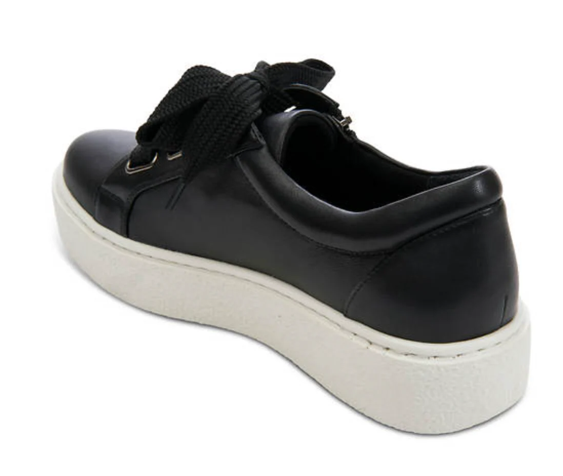 WOMEN'S VANELI YUCEL SIDE ZIP LACE UP SNEAKER | BLACK MARGE NAPPA - Image 5