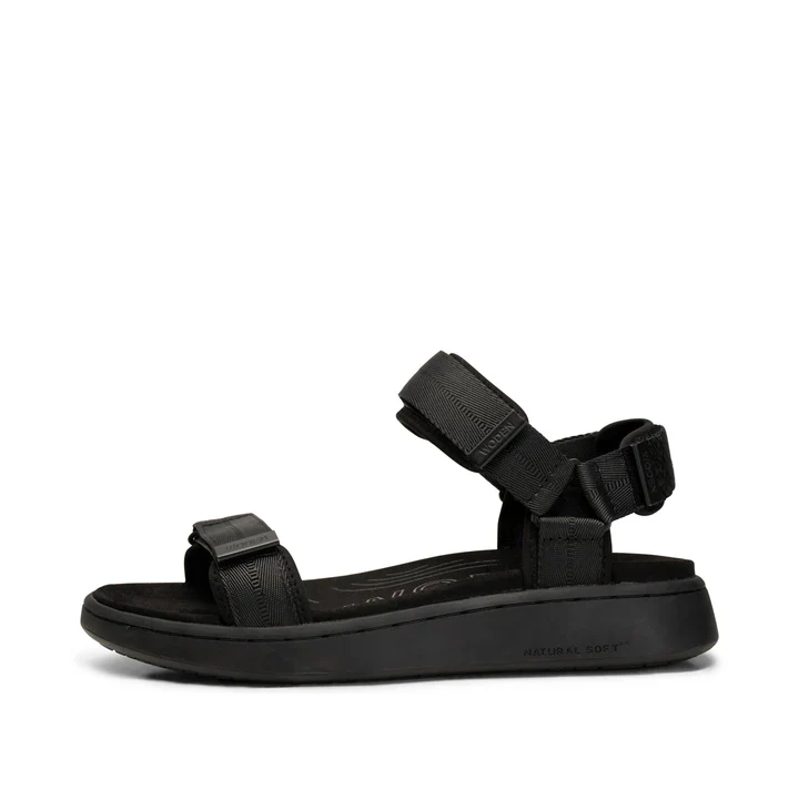 WOMEN'S WODEN LINE SANDAL | BLACK / BLACK - Image 3